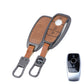 Metal Leather Brown Key Cover Compatible For Mercedes-Benz : E-Class, S-Class, A-Class, C-Class, G-Class 2020 Onwards