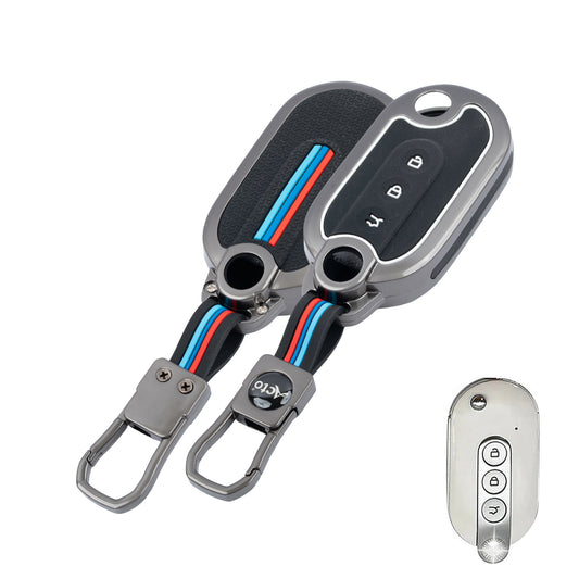 Metal Silicone Key Cover Compatible for MG Comet EV Electric 3 Button Flip Key (Base VARIENT)