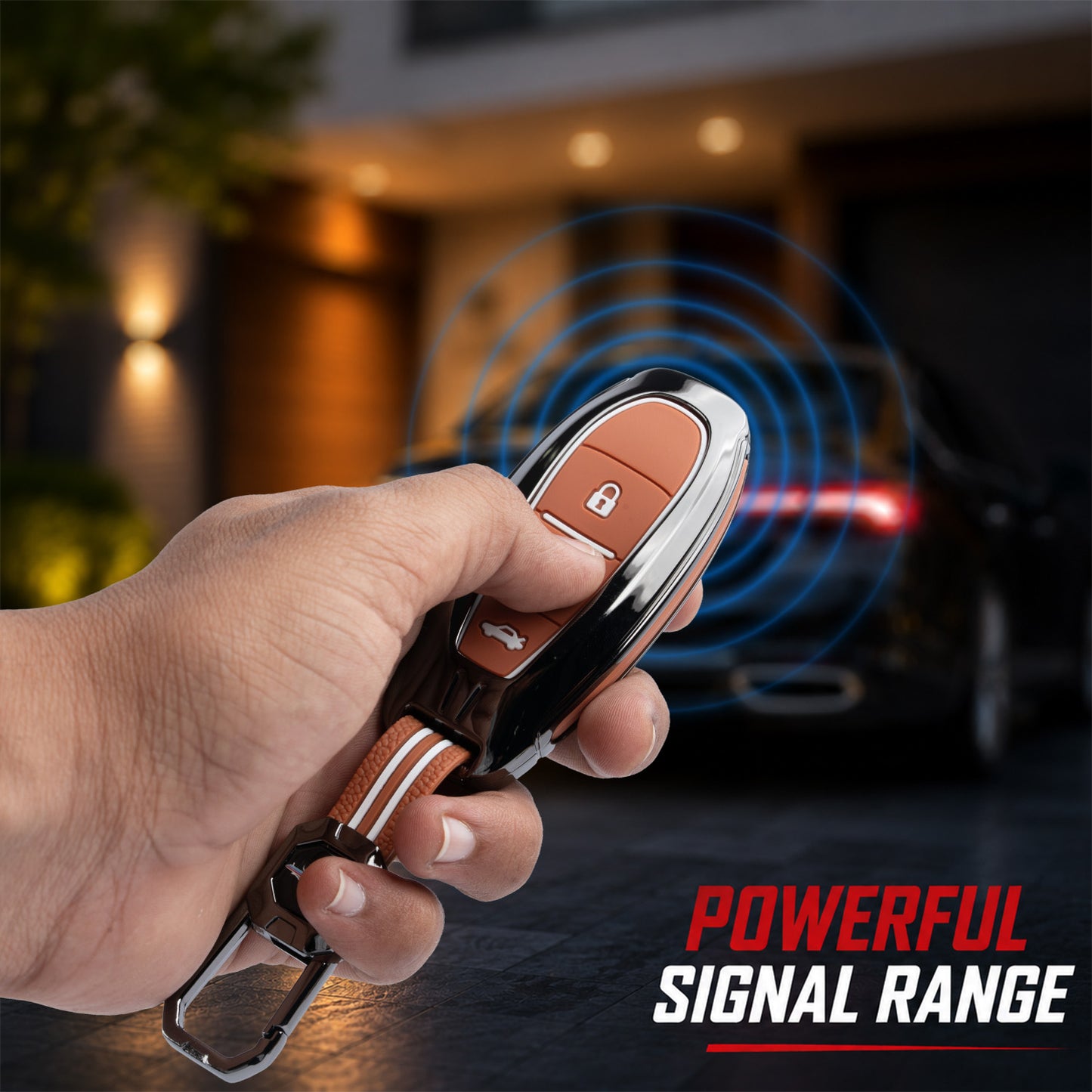 Metal Sapphire Brown Car Key Cover Compatible For Suzuki: Baleno, Ciaz, Grand Vitara, Brezza, S Cross, Swift, Ignis, XL6, Fronx, Jimny, Grand Vitara