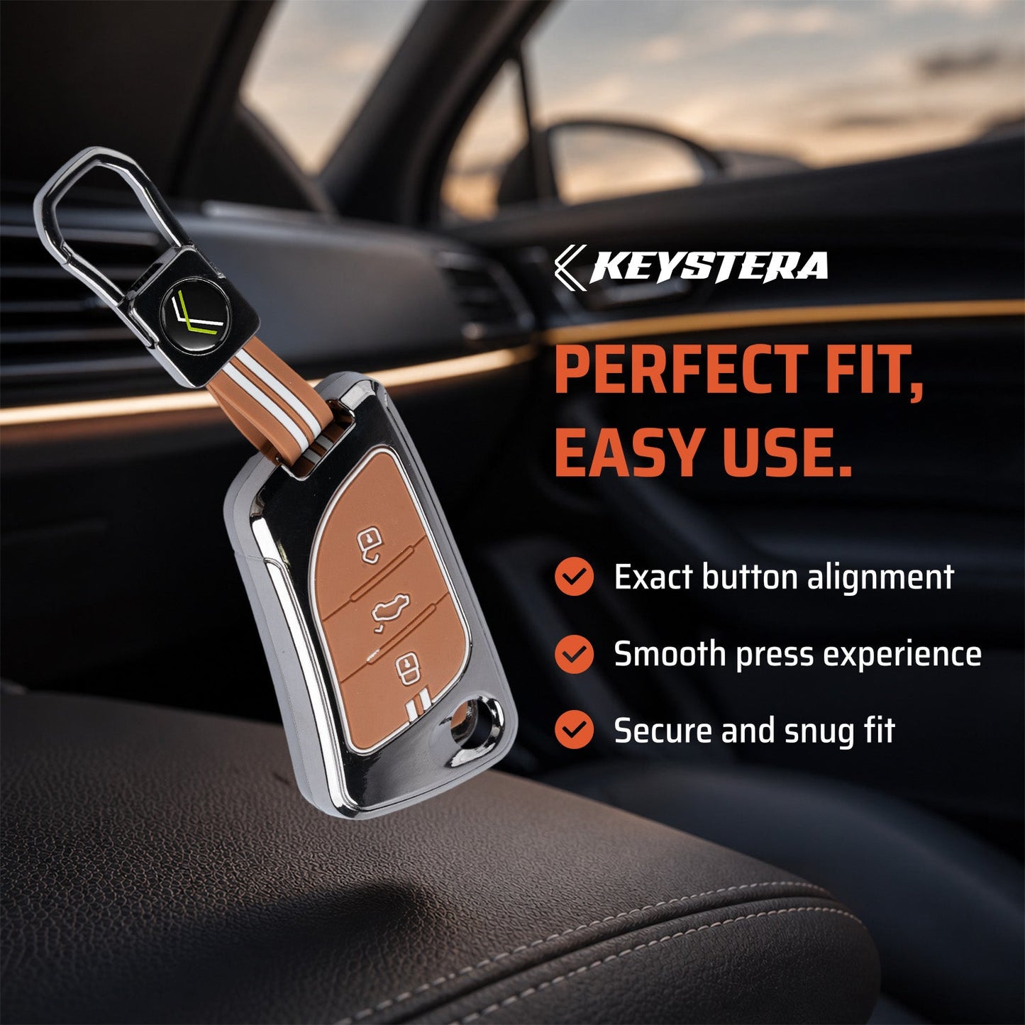 Metal Key Cover With Key Chain Compatible With LX-B30 Model Universal Flip Key