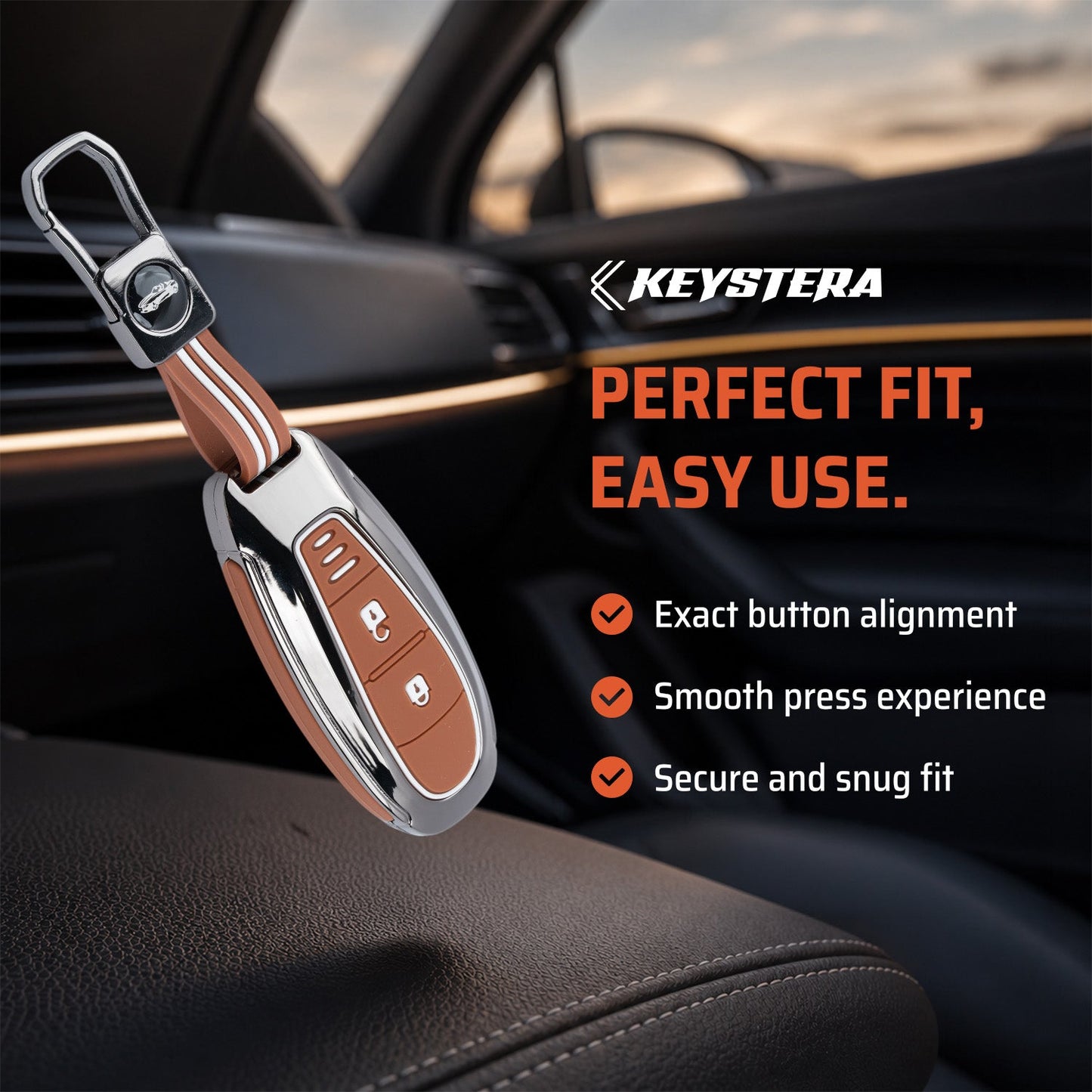 Metal  Key Cover Compatible For Suzuki : Baleno, Ciaz, Ignis, S-Cross, Grand Vitara, Brezza & Toyota Urban Cruiser