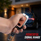Metal Sapphire Key Cover With Key Chain Compatible with Toyota: Innova Crysta, Innova HyCross, Hilux (2 button smart key)
