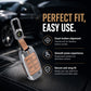 Metal Leather Brown Car Key Cover Compatible For Kia Seltos, Kia Sonet,Kia Carens (3 Button Flip Key)