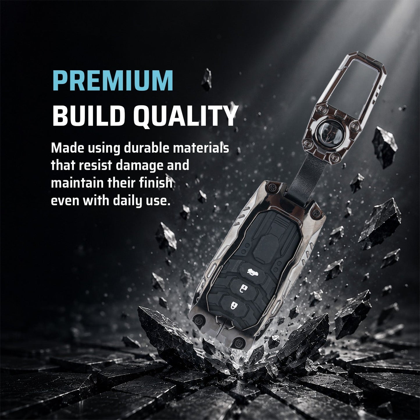 Metal Transformer Key Cover Compatible For Honda: City, Civic, Jazz, Brio, Amaze, Cr-v, Wr-v, Br-v, Mobilio 3 Button Smart Key