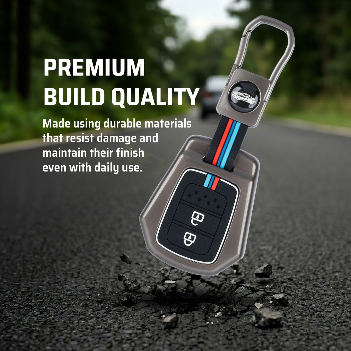 metal silicon Car Key Cover Compatible For Honda WR-V | City | Jazz | Amaze 2014+ Models