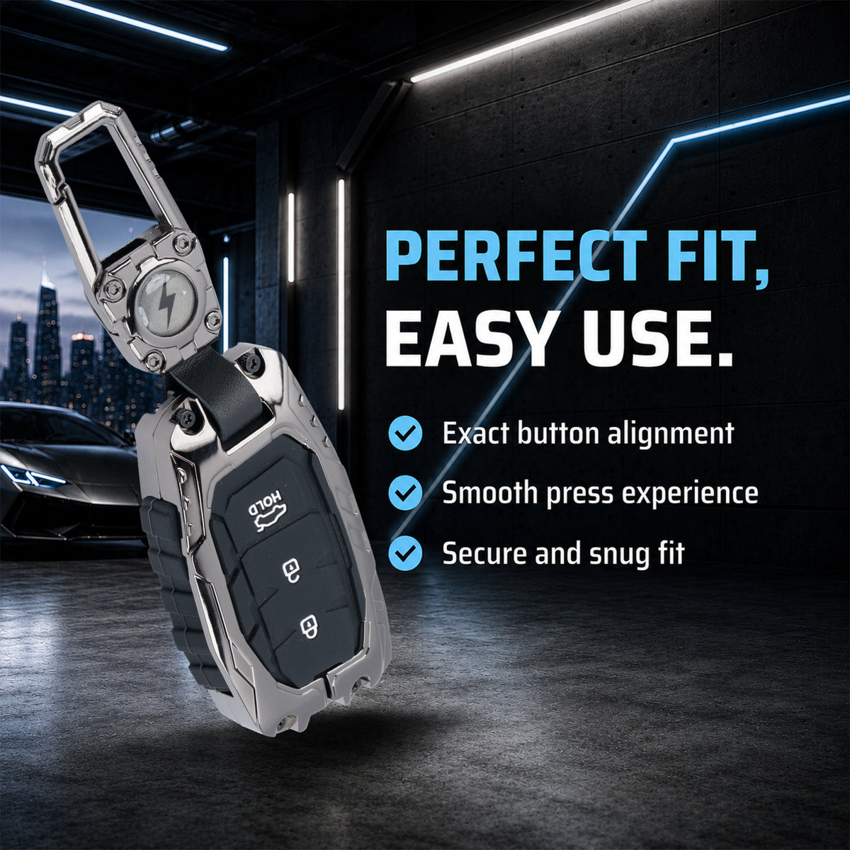 Transformer Metal Key Cover Compatible For Hyundai: i20, Creta, Venue, Tucson, Alcazar, Verna, Xcent, Aura, Elantra, Nios, I-10 Grand,Exter