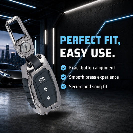 Transformer Metal Key Cover Compatible For Hyundai: i20, Creta, Venue, Tucson, Alcazar, Verna, Xcent, Aura, Elantra, Nios, I-10 Grand,Exter