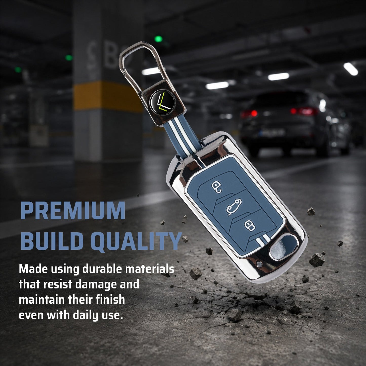 Metal Key Cover Compatible For Mahindra: Thar, Bolero, Scorpio, Scorpio-N, XUV700, XUV400, XUV3x0, XUV300, TUV300, Marazzo (3 button flip key)