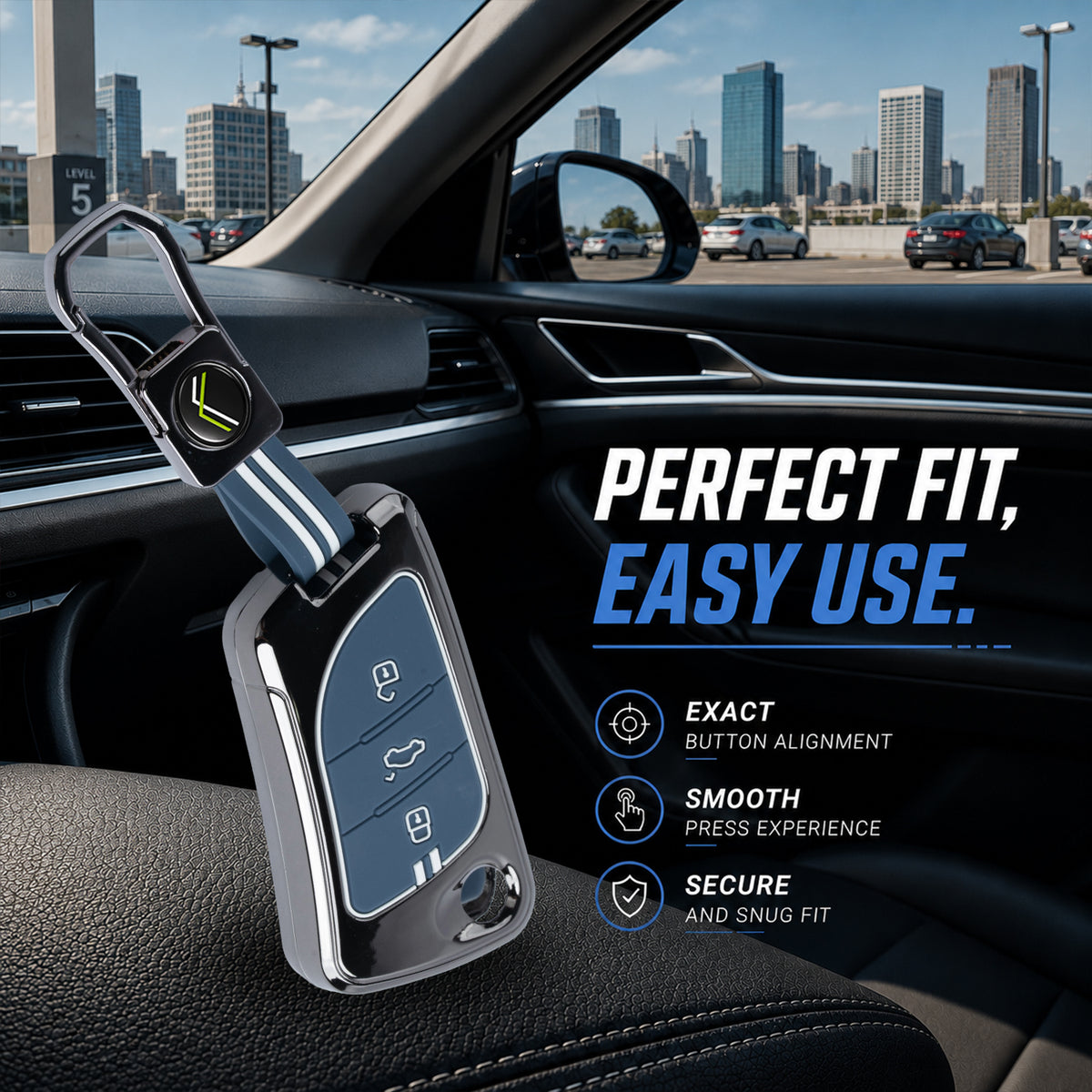 Metal Key Cover With Key Chain Compatible With LX-B30 Model Universal Flip Key