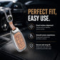 Metal Leather Brown Car Key Cover Compatible For Hyundai : i20, Kona, Verna 2018 onwards (3 button smart key)