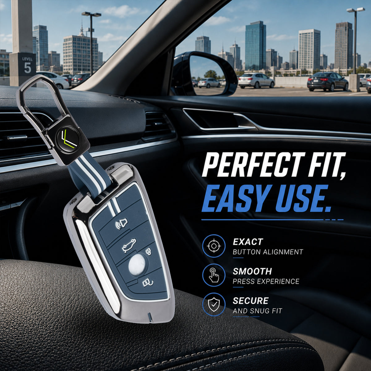 metal silicon Car Key Cover Compatible For BMW X1, X3, X6, X5, 5 Series, 6 Series, 7 Series