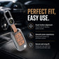 Metal Leather Brown Car Key Cover Compatible For Skoda : Octavia, Fabia, Laura, Superb, Rapid, Yeti & Volkswagen : Polo, Vento, Jetta, Ameo (3 Button Flip Key)