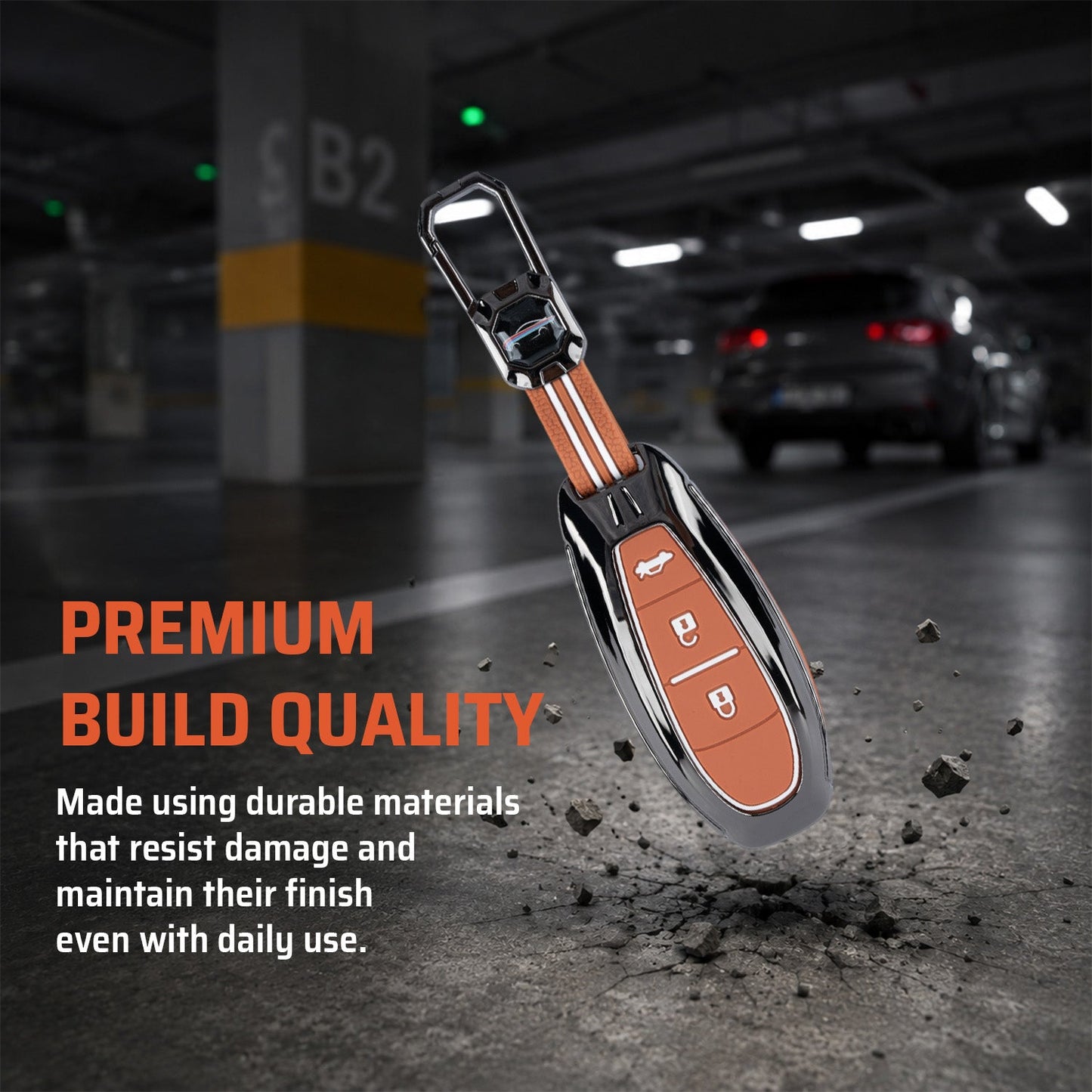 Metal Sapphire Brown Car Key Cover Compatible For Suzuki: Baleno, Ciaz, Grand Vitara, Brezza, S Cross, Swift, Ignis, XL6, Fronx, Jimny, Grand Vitara