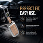 Metal Leather Brown Car Key Cover Compatible For Kia: Seltos, Sonet, Carens, Carnival (4 Button Smart Key)