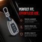 Metal silicon Car Key Cover Compatible For Hyundai Kona, Verna, Tucson, Venue, Aura (3 Button Flip Key)