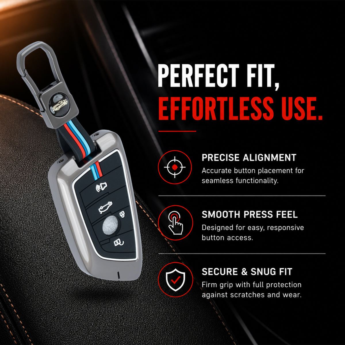 metal silicon Car Key Cover Compatible For BMW X1, X3, X6, X5, 5 Series, 6 Series, 7 Series