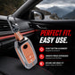 Metal Sapphire Key Cover With Key Chain Compatible with Toyota: Innova Crysta, Innova HyCross, Hilux (2 button smart key)