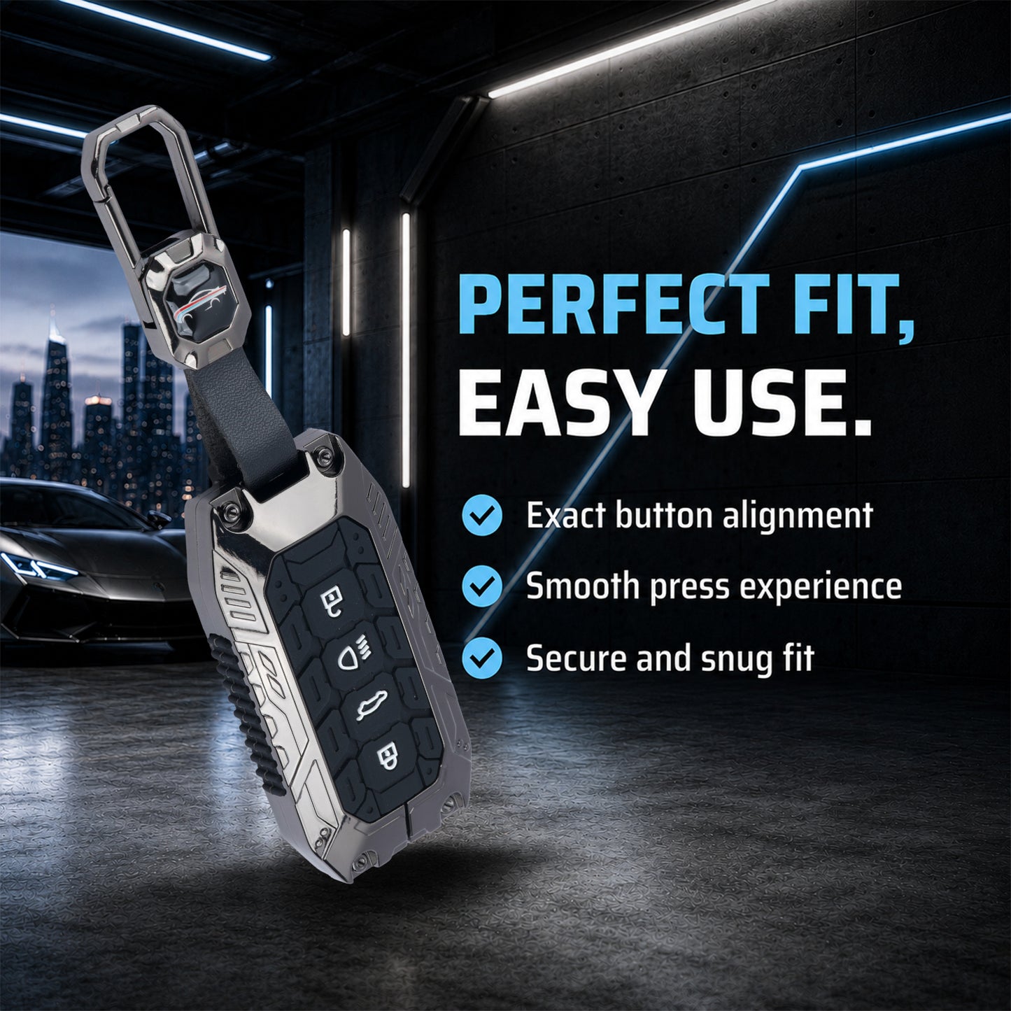Transformer Car Key Cover Compatible For Tata Sierra 2025, Curvv, Curvv EV (4 Button Smart Key)
