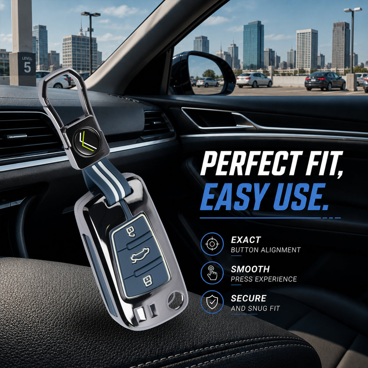 Metal Key Cover With Key Chain Compatible With B11 DS Flip Key