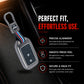 Metal Silicone Key Cover Compatible for Honda: Elevate, City, Jazz, Amaze, Accord, BR-V, CR-V, WR-V, Civic (2 button smart key)