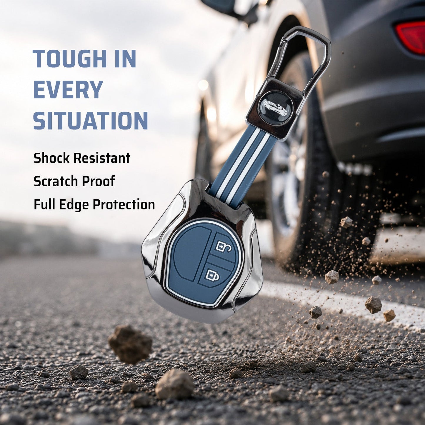 Metal Key Cover Compatible For Suzuki: Swift, Dzire, WagonR, Brezza, Grand Vitara, Fronx, Jimny, XL6, Ignis, Ertiga, Baleno,Celerio,Ciaz