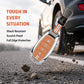 Metal Sapphire Key Cover With Key Chain Compatible with Hyundai: i20, Verna 2023 onwards (4 button smart key)