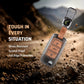 Metal Leather Brown Car Key Cover Compatible For Skoda : Octavia, Fabia, Laura, Superb, Rapid, Yeti & Volkswagen : Polo, Vento, Jetta, Ameo (3 Button Flip Key)