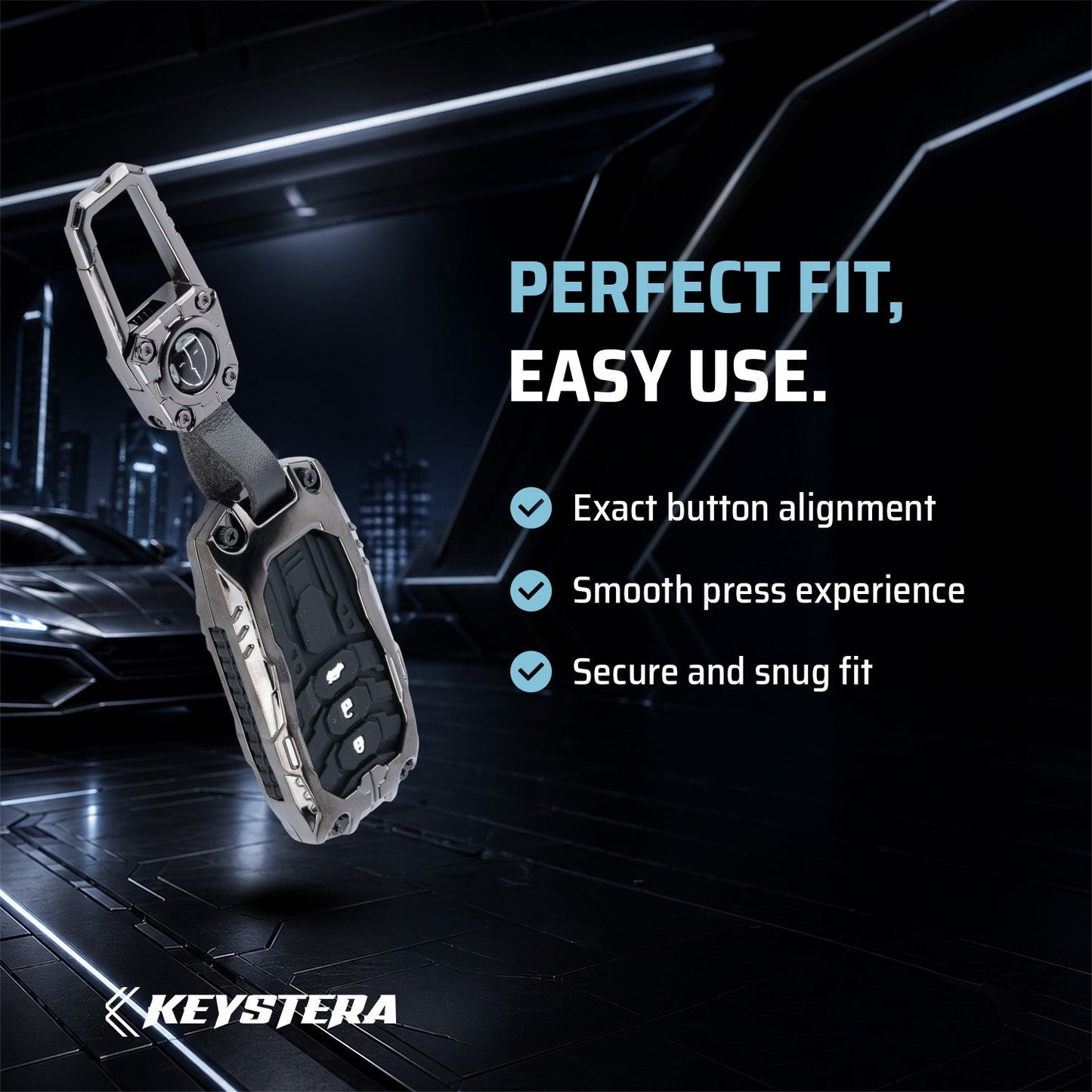 Metal Transformer Key Cover Compatible For Honda: City, Civic, Jazz, Brio, Amaze, Cr-v, Wr-v, Br-v, Mobilio 3 Button Smart Key