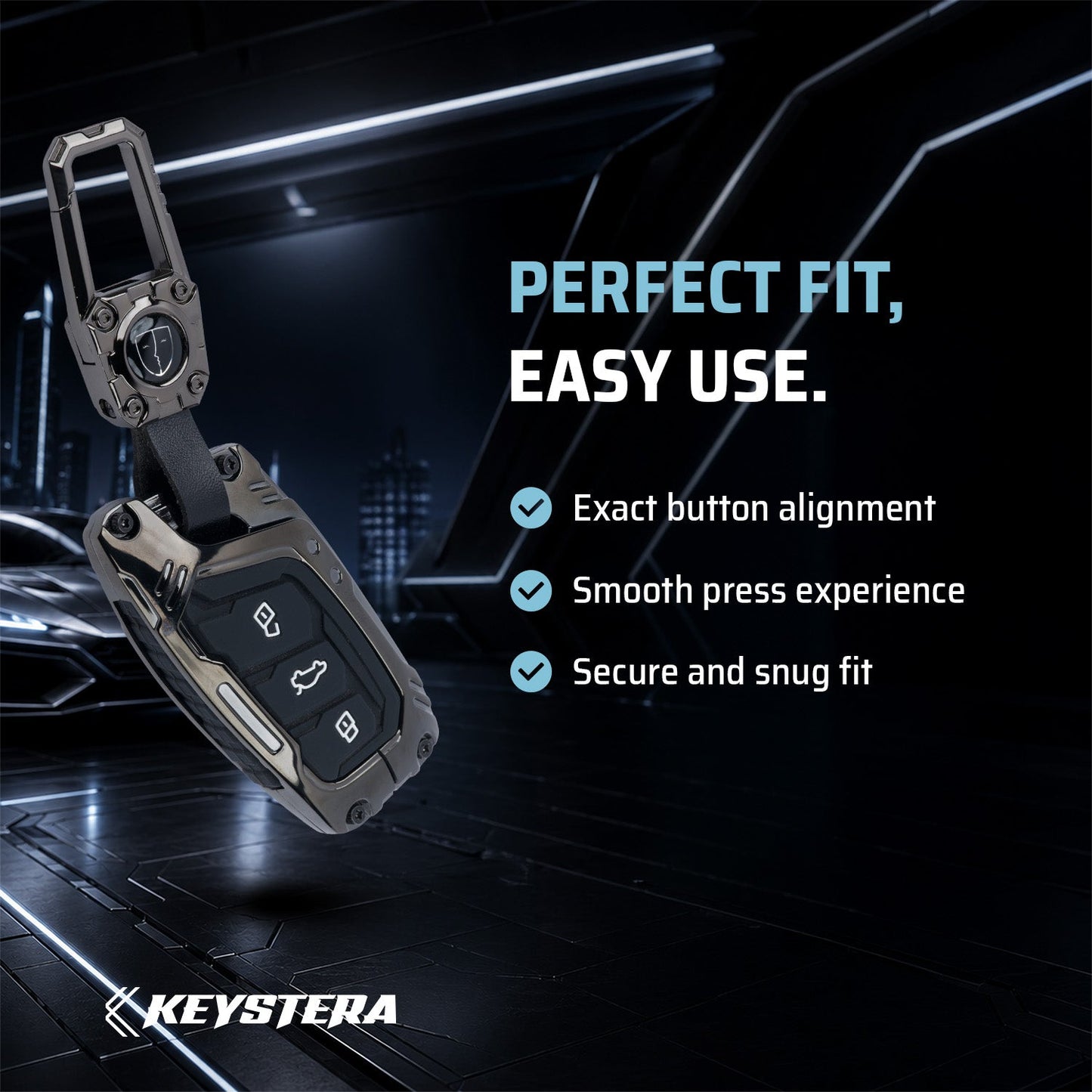 Transformer Car Key Cover Compatible For MG Astor, MG ZS EV (3 Button smart key)