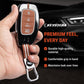 Metal Sapphire Key Cover With Key Chain Compatible with Hyundai: Alcazar, Creta 2021 onwards (4 button smart key)