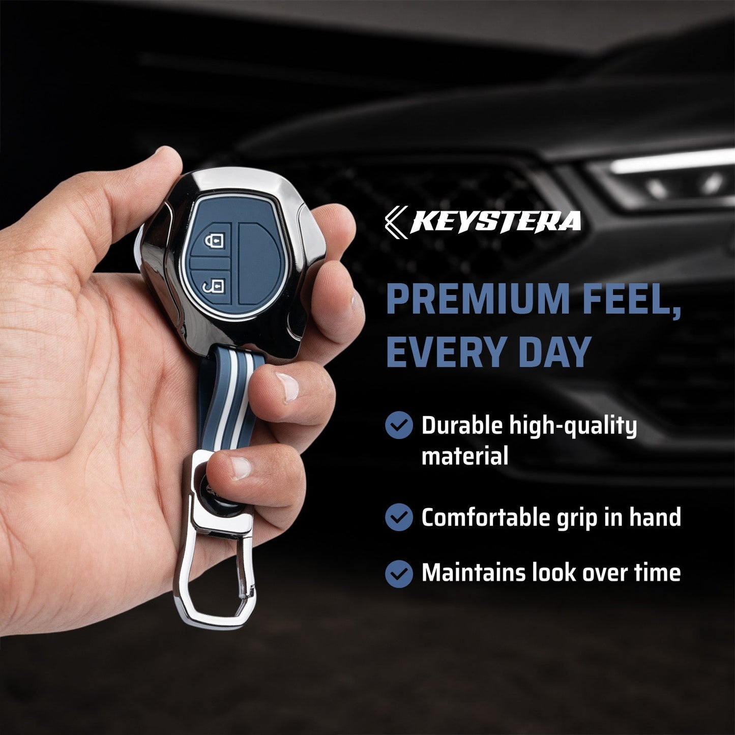 Metal Key Cover Compatible For Suzuki: Swift, Dzire, WagonR, Brezza, Grand Vitara, Fronx, Jimny, XL6, Ignis, Ertiga, Baleno,Celerio,Ciaz