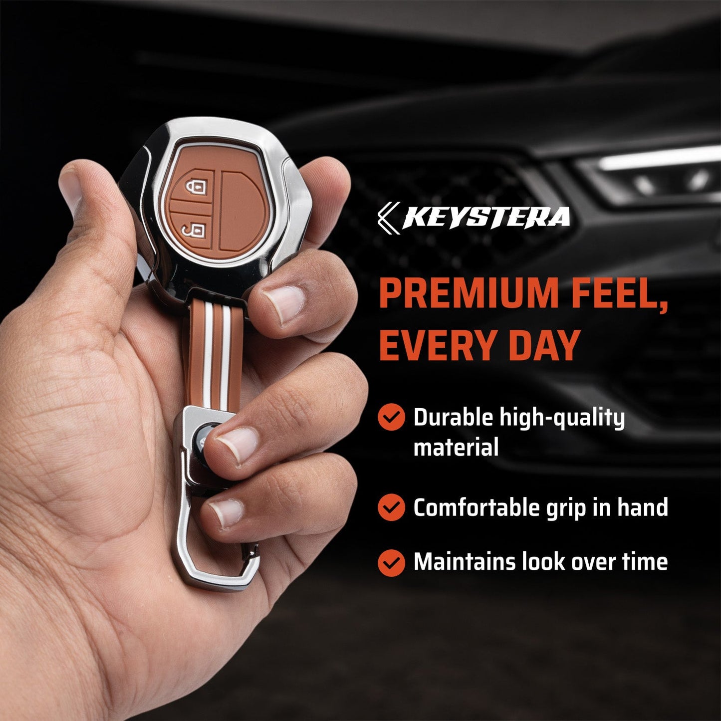 Metal Key Cover Compatible For Suzuki: Swift, Dzire, WagonR, Brezza, Grand Vitara, Fronx, Jimny, XL6, Ignis, Ertiga, Baleno,Celerio,Ciaz