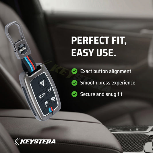 metal silicon Car Key Cover Compatible For Land Rover | Range Rover | Jaguar 5 Button Smart Key