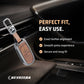Metal Leather Brown Car Key Cover Compatible For Jeep Compass Smart Key