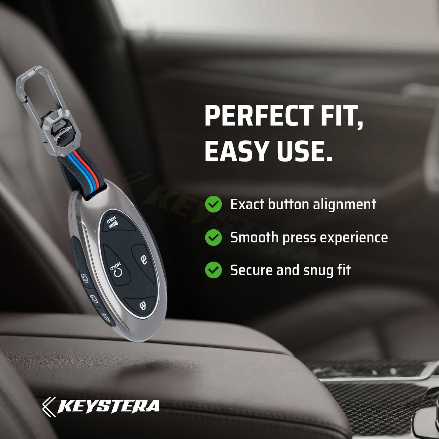 Metal Silicone Car Key Cover Compatible For Hyundai Venue 2026 3-Button Smart Key