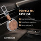 Metal Leather Brown Car Key Cover Compatible For TATA Harrier EV 4 button Smart Key.