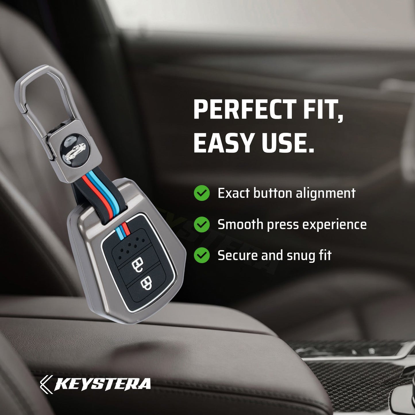 metal silicon Car Key Cover Compatible For Honda WR-V | City | Jazz | Amaze 2014+ Models