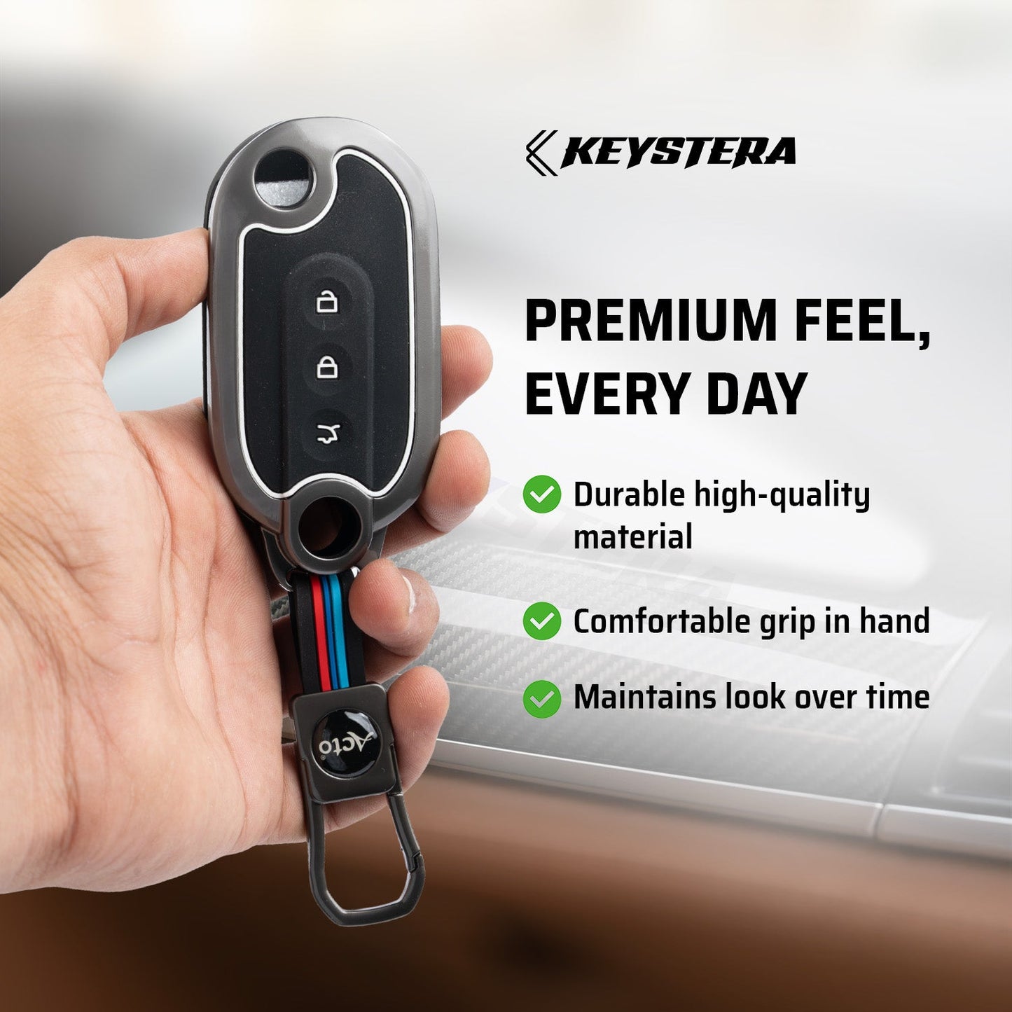 Metal Silicone Key Cover Compatible for MG Comet EV Electric 3 Button Flip Key (Base VARIENT)