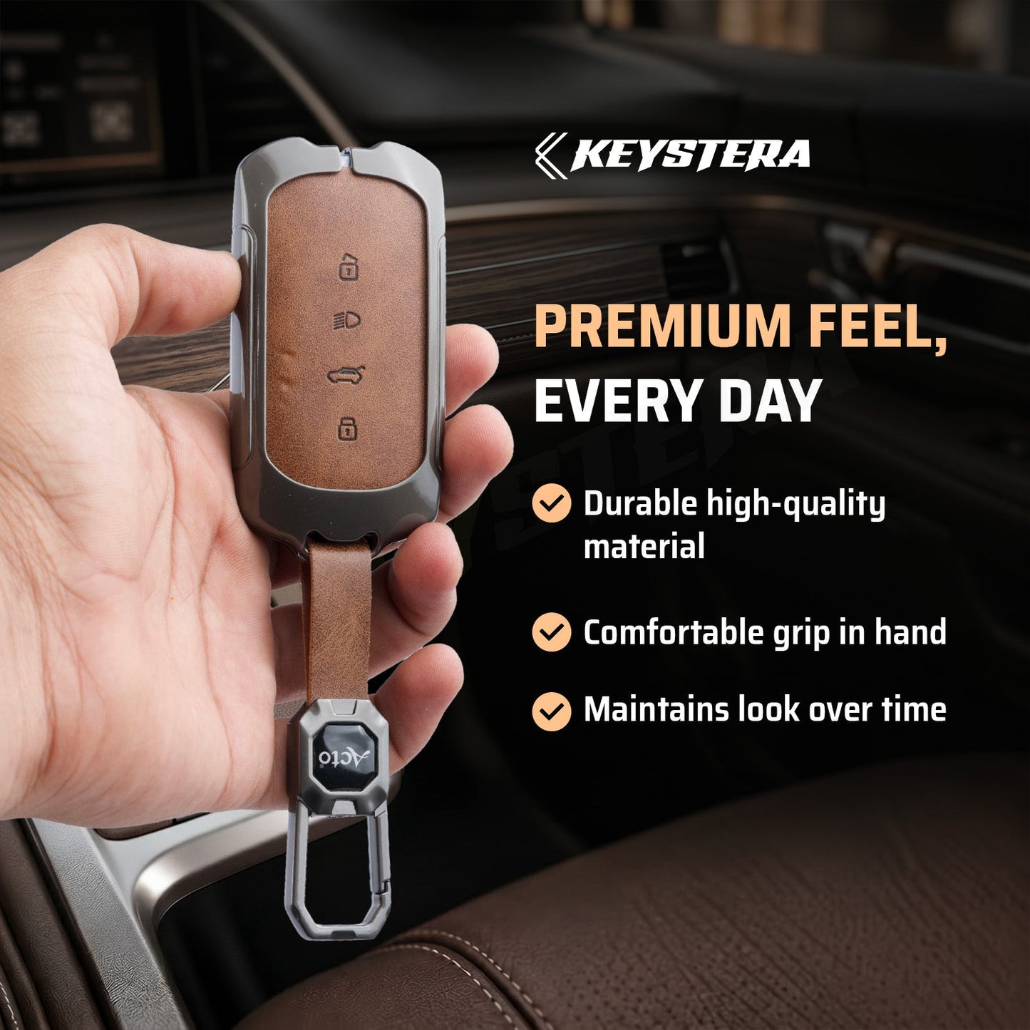 Tata Sierra Smart Plus, Pure Varient metal leather car key cover