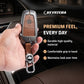 Metal Leather Car Key Cover Compatible For Ford : Figo, Aspire, Ecosport, Endeavour | 3 button Smart Key