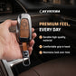 Metal Leather Key Cover Compatible for Ford Ecosport | Endeavour | Freestyle | Aspire | Figo (2 button Smart Key)