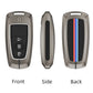 Metal Silicone Key Cover Compatible for Ford : Figo, Aspire, Ecosport, Endeavour | 3 button Smart Key
