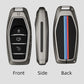 Metal Silicone Key Cover With Key Chain Compatible with Mahindra: XUV500 (3 button smart key)