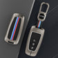 Metal Silicone Key Cover Compatible for Ford : Figo, Aspire, Ecosport, Endeavour | 3 button Smart Key