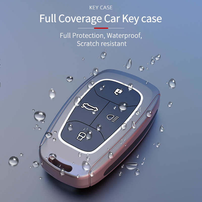 Metal Silicone Car Key Cover Compatible For Tata: Nexon, Harrier,Tiago, Tigor BS6, Tigor EV, Safari 2021, Altroz, Safari Gold, Gravitas, Punch