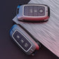Metal Silicone Car Key Cover Compatible For Kia Seltos, Kia Sonet,Kia Carens,Kia Carnival (3 Button Smart Key)