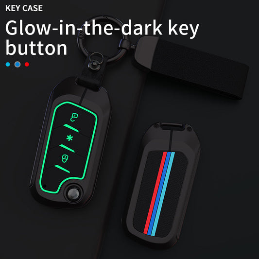 Metal Silicone Key Cover Compatible For Mahindra: Thar, Bolero, Scorpio, Scorpio-N, XUV700, XUV400, XUV3x0, XUV300, TUV300, Marazzo (3 button flip key)