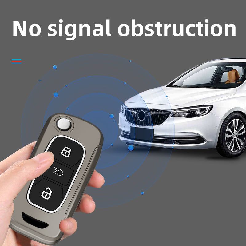 Metal Silicone Car Key Cover Compatible For Tata: Nexon, Harrier, Safari, Altroz, Punch, Tiago, Tigor, Zest, Bolt, Hexa (3 button Flip Key)