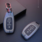 Metal Silicone Key Cover Compatible For Hyundai: i20, Creta, Venue, Tucson, Alcazar, Verna, Xcent, Aura, Elantra, Nios, I-10 Grand,Exter