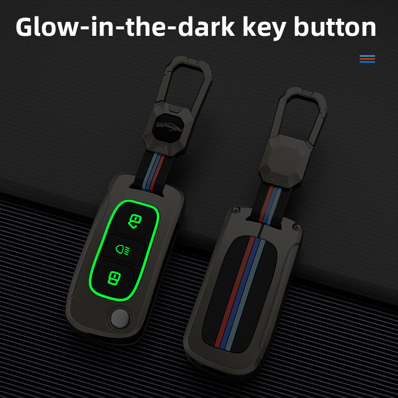 Metal Silicone Car Key Cover Compatible For Tata: Nexon, Harrier, Safari, Altroz, Punch, Tiago, Tigor, Zest, Bolt, Hexa (3 button Flip Key)